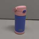 THERMOS FUNTAINER Water Bottle with Straw - 12 Ounce - Kids Stainless Steel Vacuum Insulated Water Bottle with Lid, Purple/Pink