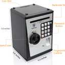Lyght Mini ATM Savings Bank for Real Money, Electronic Voice Piggy Banks, Fingerprint Password, Kids Safe Box, Cool Stuff Gift for Boys and Girls Silver/Black