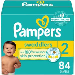 Pampers Baby Diapers - Swaddlers - Size 2, 84 Count, Ultra Absorbent Disposable Infant Diaper (Size 2)