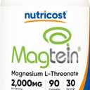Nutricost Magtein Magnesium L-Threonate 2,000mg, 90 Capsules - Gluten Free, Vegetarian, 30 Servings
