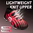 AMZZPIK Kids Soccer Cleats for Little/Big Kid Size 11C-6Y Youth Professional Cleat for Boys and Girls (Fuchsia/Black)