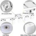 5-Light Modern Chrome Vanity Light Fixture with White Glass Shade for Bathroom Over Mirror, 40 Inches