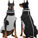 Dog Winter Jacket Cozy Reflective Waterproof Windproof Warm Pet Garment,Comfortable Cold Weather Fleece Apparel Outfits with Zipper Closure for Small Medium Large Dogs Puppy Walking,XXX-Large (Black)