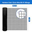 Black Hardware Cloth 1/2 in 48 in x 100.1 ft 19 Gauge - Chicken Wire Fencing, PVC Vinyl Coated Hardware Cloth, Mesh Garden Fencing Welded Wire Mesh Roll & Wire Cloth Gopher Wire