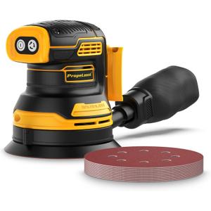 Random Orbital Sander for Dewalt 20V Battery, 5" Palm Cordless Sander with 10pcs Sandpaper, 3 Variable Speeds, Dust Collector for Woodworking Polishing Sanding (Battery Not Included)