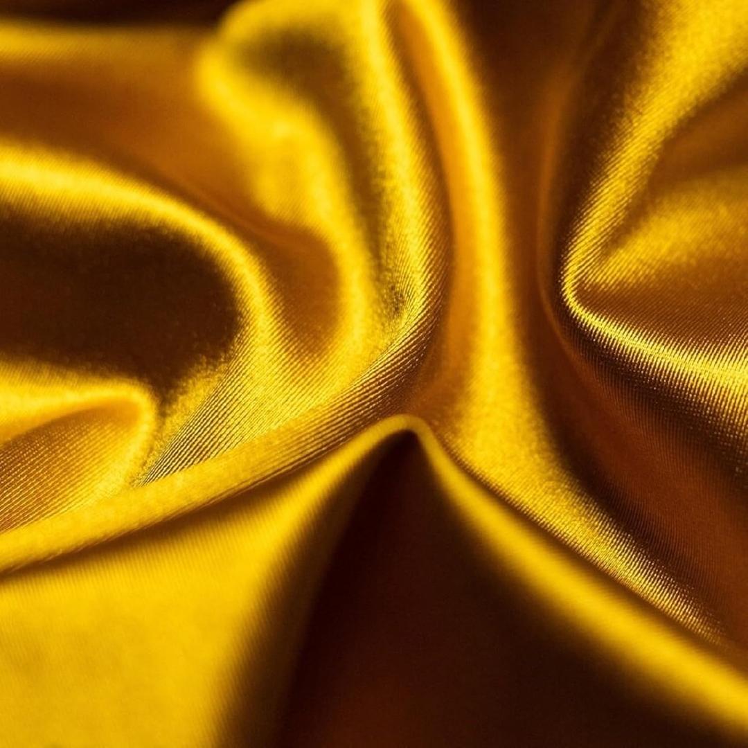 Ice Fabrics 4 Way Stretch Silky Spandex Satin Fabric by The Yard - 60" Wide Shiny Satin Spandex Fabric for Dresses, Active Wear, Yoga Pants, Table Cloth - Thick and Heavy - Gold - 2 Yards
