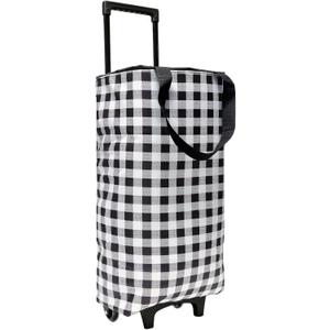 Large Foldable Wheeled Shopping cart, Insulated Waterproof Reusable Grocery Bag, Portable Tote for Supermarket Shopping, Travel & CampingGrey