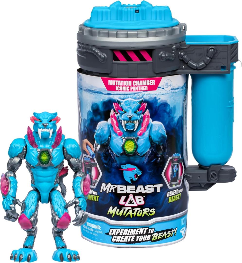 MrBeast Lab Mutators, Mutate The Ultimate Beast with MrBeast Lab Mutators. Perform The Experiment, Release a MrBeast Iconic Panther Action Figure. 3 to Collect!