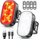 Bike Lights, Ultra-Slim USB-C Rechargeable Bike Lights Front and Back, 5+6 Lighting Modes & IP65 Waterproof, Super Bright Bicycle Light Set for Road Mountain Night Riding Cycling