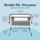 Baby Delight Beside Me Dreamer Bassinet | Bedside Sleeper | 6-Position Height Adjustment | Charcoal Tweed