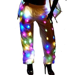 Mens Womens LED Flash Light Rave Vest Hoodies Sport Outwear Party Costume Xmas Fancy Dress (US, Alpha, Medium, Regular, Pants)