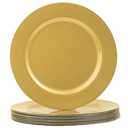 JEVERGN 10 Pack Gold Charger Plates, 13" Chargers for Dinner Plates, Gold Plate Chargers Set of 10, Round Plastic Charger for Wedding, Party Event, Dinner, Table Setting