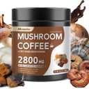 Mushroom Coffee - Lions Mane Mushroom Powder Instant Coffee with Lion's Mane, Reishi, Chaga, Cordyceps, and Turkey Tail - Mushroom Coffee Alternative for Energy, Mental Clarity & Focus, Brain Booster