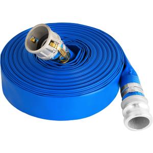 2" x 50 ft Backwash Hose for Swimming Pools, Heavy Duty PVC Water Lay Flat Discharge Hose,Durable Pool Drain Hose with Aluminum Camlock C and E Fittings for Pump And Filters
