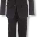 2-piece Formal Suit Set, Single Breasted Jacket & Straight Leg Dress Pants Black Size 2XL