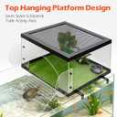 AZV Turtle Basking Platform with Kit,XLarge Turtle Topper Dock Acrylic Tank | Slip-Resistant Grooves Ramp,Escape-Proof for Red Eared Sliders,Yellow-Bellied Slider,Map Turtle,Fits 18''-24'' Wide Aquariums