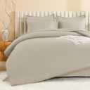 Litanika Oversized King Comforter Sets Oatmeal - 7 Pieces Bed in a Bag Oversized King Bedding Comforter Sets, Solid Lightweight Bed Set with Comforter, Sheets, Pillowcases & Shams