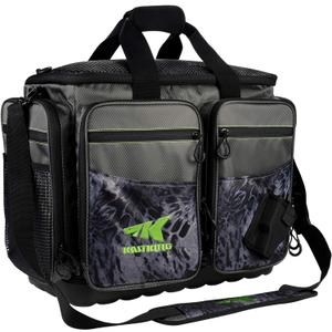 KastKing Fishing Gear & Tackle Bags - Saltwater Resistant Fishing Bags - Fishing Tackle Storage Bags, Large-Lunker, (Without Trays, 19.7x13x10.6 Inches), Blackout