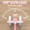 SEREED Colorful Lighting Baby Balance Bike, Toys for 1 Year Old Boys Girls, 12-24 Month Toddler Balance Bike with 4 Silence Wheels, First Birthday Gift (Pink)