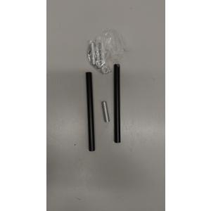 MECCANIXITY 2-Pack Black Iron Electroplated M10 Threaded Extension Rods for Pendant Light, Island Lighting, Chandeliers, Stems (5.91")