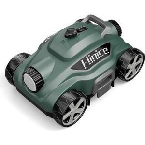 Hinice Pool Cleaner-Cordless Robotic Pool Vacuum for Flat Pool In/Above Ground-Lasts up to 110 minutes-Top Load Filters,Self-Parking,Waterline Cleaning-Perfect for Pools Up to 1076 Sq.ft in Area-Green