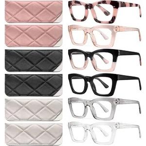 CCVOO Stylish Reading Glasses for Women, Eyeglasses, Blue Light Readers for Women, Computer Eye Glasses, Cheaters, 4.0X