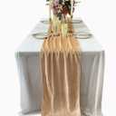 Luchuan Champagne Velvet Table Runner, 11ft Luxurious Wedding Reception Decorations Soft Velvet Fabric, Table Runner Overlay for Wedding Event Table Decorations (Champagne, 20X132inch)