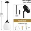 Kitchen Island Pendant Light: Mid Century Matte Black Hanging Light Fixtures with Frosted Glass Globe - 10 Inch Farmhouse Chandeliers Ceiling Lighting for Dining Room, 1 Pack-10inch