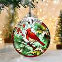 Stained Glass Christmas Ornament, Jocidea Christmas Decorations, Cardinal Christmas Tree Ornament, Holiday Decor and Xmas Gifts Ideas
