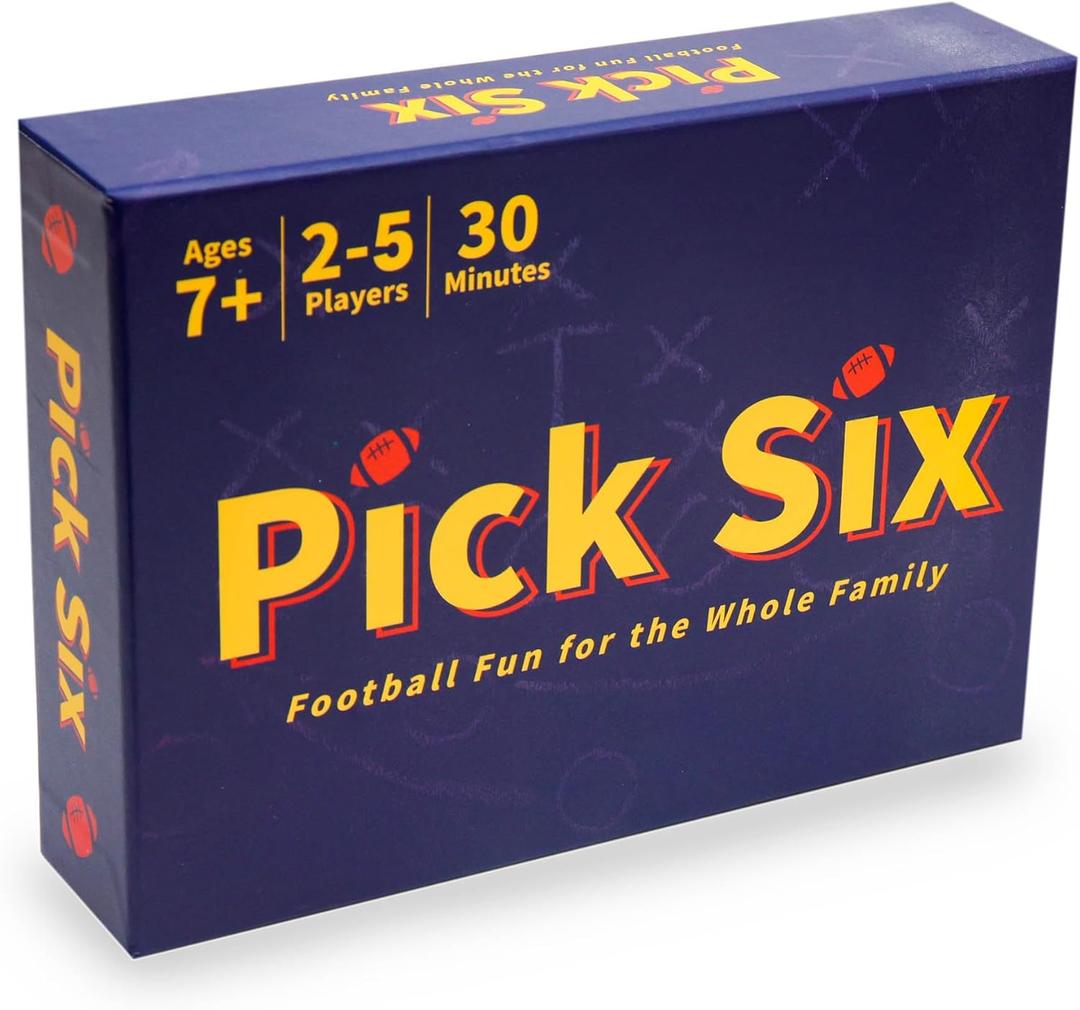 Pick Six  The Ultimate Football Themed Card Game! Strategic Card Game for Kids and Adults. Great for Parties and Game Nights. 2-5 Players, Ages 7+.