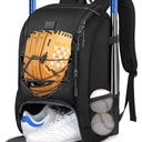 MATEIN Baseball Backpack, Softball Bat Bag with Shoes Compartment for Youth, Boys and Adult, Lightweight Baseball Bag with Fence Hook Hold TBall Bat, Batting Mitten, Helmet, Caps, Teeball Gear