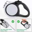 Dual Retractable Dog Leash for Walking 2 Small Dogs(Up to 44 Lbs Each) - Double Headed 16ft Extendable Pet Leash with Poop Bags, Non Slip Grip, One Button Control, 360 Tangle-Free (Gray, Medium)