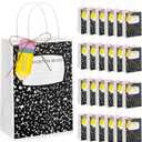 Kolldenn 24 Sets Teacher Appreciation Gift Bags with Handles Thank You Teacher Gifts Composition Book Treat Tote Bags with Pencil Tags for End of Year Graduation School Staff, 5.9" x 8.3" x 3.2"