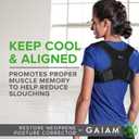 Gaiam Restore Posture Corrector for Women & Men - Back Straightener Adjustable Straps Compact Brace Support for Clavicle, Neck, Shoulder, Invisible Pain Relief, One Size
