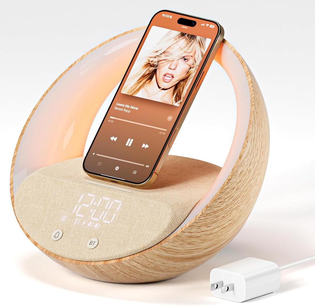 FUNFOR Bluetooth Speaker, 15W Fast Wireless Charging for Bedroom, Adjustable LED Night Light, 10W Portable Wireless Audio, Bluetooth 5.3 Speakers Wireless for iPhone, Gifts for Teenage Girls Mom