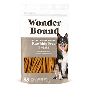 Pack of 2, Wonder Bound Peanut Butter Flavor Dog Twist Sticks - 55 Count - Rawhide-Free Dog Treats, Dental Health Chews for Plaque & Tartar Control, Easy to Digest, Long-Lasting, BB 05MAY2027 Pack of 2, Wonder Bound Peanut Butter Flavor Dog Twist Sticks - 55 Count - Rawhide-Free Dog Treats, Dental Health Chews for Plaque & Tartar Control, Easy to Digest, Long-Lasting, BB 05MAY2027