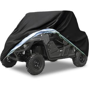 NEVERLAND UTV Covers Heavy Duty - Side by Side Cover Waterproof 300D Outdoor Storage Waterproof Black Compatible with Honda Pioneer Polaris Ranger Protection 114.17"x 59.06"x 74.80"(290x150x190 cm)