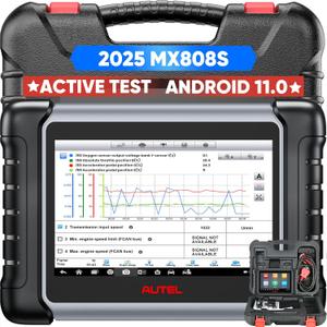 Autel Scanner MaxiCheck MX808S, 2025 US Ver of MaxiCOM MK808S MK808Z, Full Bidirectional Diagnostic Scan Tool as MK900 MX900 MK900BT MK808BT PRO, 3K+ Active Test, 28+ Service, OE All System, OS11, FCA