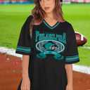 Football Shirts Women Game Day Oversized Shirt Football Team Fan Tee Sports Jersey Gift Tops (M)