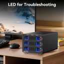 CENMATE Hybrid 2*2.5/3.5" SATA HDD/SSD+3* M / B+M Key M.2 NVMe Enclosure with Cooling Fan and USB A/C 3.2 Gen 2, Hard Drive Enclosure Support 68TB(2*22TB HDD+3*8TB 2230/2242/2260/2280/22110 SSDs)