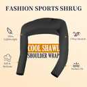 Hiball Workout Bolero Shrug Crop Top Long Sleeve Women, Sports Shrug Cropped Shirts, Cooling Shawl Arm Sleeves (Black, XL)