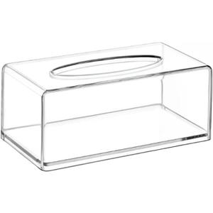 Ginza Maison Clear Tissue Box Cover - Tissue Holder, Box Covers Rectangular, Napkin Dispenser for Home, Office, Restaurant, Kitchen, Bathroom Facial Napkin Box Holders