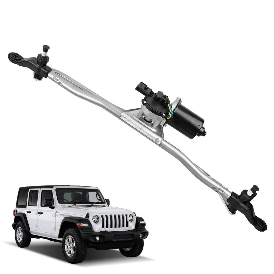 Front Windshield Wiper Motor and Linkage Assembly for Jeep Wrangler 2007-2018 Wiper Motor Replace#55077859AB, 55077859AD, 55077859AC