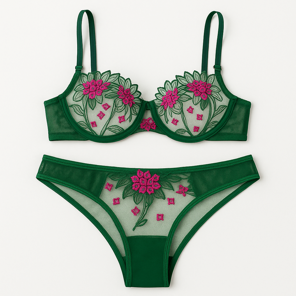 AVIDLOVE Women's Sheer Floral Lace Lingerie Set – Size XXL
