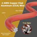 4 Gauge 4 AWG 50 Ft Black+50 Ft Red Power/Ground Wire Cable, True Spec Transparent Flexible Soft Touch Welding Battery Cable for Car Audio, Speaker, Solar, Marine, Generator, Automotive, RV