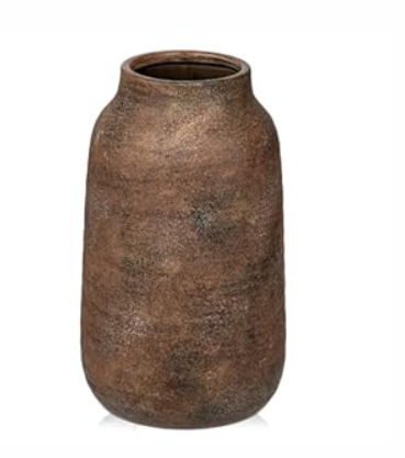 Briful Tall Rustic Ceramic Vase 11  Vintage Distressed Pottery Flower Vase with Antique White-Wash Finish  Farmhouse Table Decor & Shelf Accent (Not Waterproof)