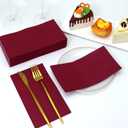 100 Pcs Burgundy Paper Napkins Disposable - Maroon Guest Dinner Napkins for Bathroom Wedding Birthday Graduation Party