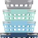 Ello Duraglass Mixed Meal Prep Sets Leak-Proof Glass Food Storage Containers with Silicone Sleeves and Airtight BPA-Free Lids, Dishwasher, Microwave, and Freezer Safe