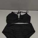 Herseas 2 Piece Bikini Set U-Wire Cutout Popular Swimsuit High Waisted Textured 2026 Summer Beach Swim Bathing Suits Black M