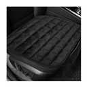 DXNQ Car Seat Cushion, Soft Plush Auto Seat Cover with Non-Slip Silicone Bottom & Storage Pocket, Universal Breathable Vehicle Seat Cushion Pad for Car Truck SUV, Black, 2 Pack